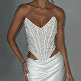 White Sequin Corset- Outfit