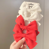 Solid Colors Cotton Hair Bows With Clip For Cute Girls Hair Clips Handmade Hairpins Barrettes Kids Hair