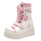 Thick Bottom Boots 2025 New Punk Locomotive Mid Boots Girl Cute Spice Girl
