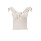 Zingj Desire V-Neck French Show Slim Vest Top Pleated Wood Ear Sexy Skirt Cover- Outfit