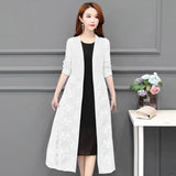Cardigans Long Kimonos Summer Long Sleeve Sun-protection Lace Floral Long Coats Plus Size XL~4XL 5XL Casual Lady