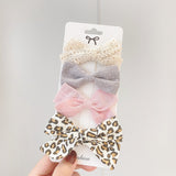 New Leopard Printed Bowknot Hair Clips For Cute Girls Lace Handmade Hairpins Boutique Barrettes Kids Hair