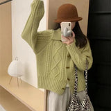 Waxy Twist Turtleneck Cardigan Women's Autumn And Winter New Korean Style Lazy Breeze Loose High Sense Knitted