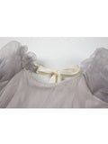 Summer Women's Puff Sleeve Tulle Princess Dress Square Collar Mesh Bubble Dress Evening Party Prom Kawaii A-line Mini