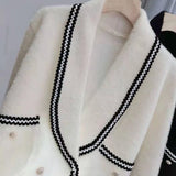 mink velvet jacket women short loose spring and autumn new woolen coat knitted cardigan sweater western