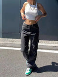 Waist Jeans Women Baggy Jeans 2021 New Fashion Straight Leg Pants Y2k Denim Trousers Vintage Loose Blue Washed Mom