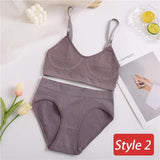 Underwear Set Women Seamless Bra Set Wireless Bra Sexy High Waisted Female Underpants Comfortable Basic Bralette