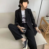 Zingj Suit Suit Female Fall 2024 Korean Version Of Loose Professional Office Worker Suit Jacket Formal Dress College Style-Outfit