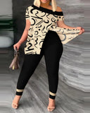 Independent Station Spring And Summer Printing Fashion Suit 2-Piece Set For