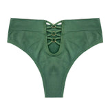 Sexy Cotton Panties Women G-String Female Hollow Out Shapewear Seamless Underwear Mid-waist Ladies Brief T-back