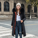 Long Two Wear Cotton Dress Korean Version Over The Knee Pie To Overcome The Slim Hair Collar And Velvet Padded Clothes Female 2023 Unloading Windbreaker-Outfit
