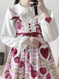 Button Up Shirt Women Lolita Blouse Ladies Doll Collar Long Sleeve Japanese Soft Girl Loose Jk Autumn Chemise