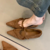Version Of Single Shoes Women 2025 New Spring And Autumn Tips With Shallow Fashion To Increase The Evening Wind Flat