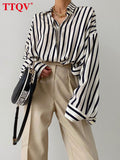 Fashion Striped Print Woman Blouses 2022 Casual Long Sleeve Lapel Shirts Tops Autumn Single-breasted Shirt Female