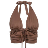 Sexy Show Chest V-Neck Tie Halter SlingOutfit