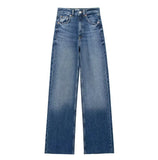 Street Fashion Temperament Gradually High-Waisted Jeans Fashion Elegant Niche INS Loose Straight