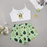 Printed Girls' Short-Sleeved Shorts Sexy Pajamas Girls' Cartoon Leisure PJ Leisure Home