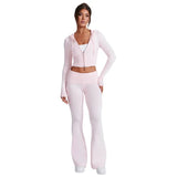 Autumn New Women's Decoration Short Hooded Top Sleeves Casual Pants Fashion Set Women's Two-Piece