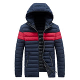 Parka Men\'s New Warm and Windproof Cotton Jacket Men\'s Windproof Casual Fashion Pure Color Parka
