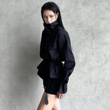 Dark Wind Simple Tie Belt Belt To Collect The Belt Casual Trench Coat Hottie High-End Feel Jacket