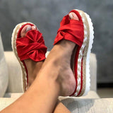 Bowknot Sandals 2020 Summer Cute Casual Daily Comfy Slip On Platform Ladies Sandals Dress Party Peep Toe Female
