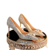Engagement Main Wedding Shoes 2025 New Spring And Summer Crystal Lily Wedding Bridal Shoes High