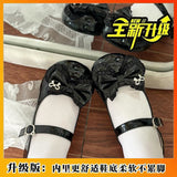 Wind Soft Bottom Mary Jane Leather Shoes 2025 New Word-Button Round Head Sweet Cute Lo