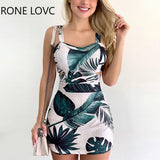 Women Spaghetti Strap Thin Strap Tropical Print Casual Dress Mini Dress Bodycon Elegant Fashion Sweet
