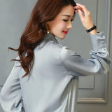 Womens Tops Blouses 2023 new Spring Plus Size Casual Chiffon Blouse V-Neck Solid Shirt Bow Lantern Sleeve fashion Blusas