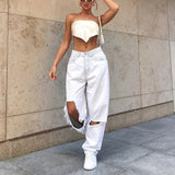 Big Hole White JeansOutfit