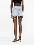 Zingj Chain Decoration Short Coat Fashion Hip Skirt Two-Piece Denim Suit