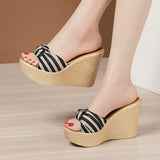 Heel Slippers Women Wear Fashionable 2023 New Muffin Thick Bottom Waterproof Table Size Fish Mouth High Heel