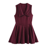 Folds Lead Short Dress 2025 Summer Temperament Sleeveless Vest Style A-Word Repair