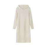 Elegant Sweater Dress Women Winter Fashion Hooded Design Occasion Long Dress Casual Long Sleeve Party Knitted Dress