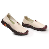Fit Thick Sole Flats Korean Style Shoes For Women Cozy Leather Slip On Shoes Pregnant Woman Maternity Shoes Women's