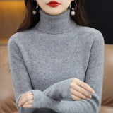 Zingj Autumn Winter New Turtleneck Sweater Set Slim Thin Close-Fitting Knit Bottom With Coat Money-Outfit