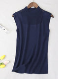 Out Tank Tops Women Summer Lce Silk Sexy Knitted Vest Top Sleeveless Casual Korean Tops Elasticity Solid Slim