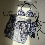 2024 New Movie Character Three-Piece Mesh Dress Swimsuit