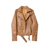 2022 Spring Autumn Pu Faux Leather Jacket Women Purple Zipper Slim Short Biker Jackets Coat Female Outwear Veste Femme