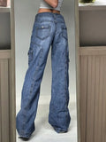 blue 2000s cargo pants with