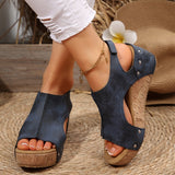 And Cool Slippers Popular Summer New Round Head Thick Bottom Roman Sandals Women Large Size Fish Mouth Loose Cake