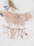 Women Sexy Lingerie Sheer Floral Print Off-Shoulder G Thong Women's Underwear Panties Exotic Ses Erotic Costumes Sexy