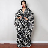 Print Deep V-neck Dress Batwing Sleeve Long Dresses Women 2022 Summer Dress Beachwear Bohemian Women Kaftan