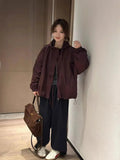 The New Autumn / Winter 2024 Korean Version Loose Hooded Storm Suit Shows Thin Short Jacket Overalls Joker Jacket Jacket Female-Outfit