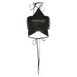 Summer New Women's Sling Design Five-Pointed Star Hanging Neck Strap Sexy Bare Back Small Vest