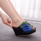 Flower Fish Mouth Slope With Large-Size Cool Slippers Waterproof Table Roman Sandals New