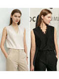 Minimalism Spring Suit Office Lady Blazer Set Women Lace Vneck Tanks High Waist Women Pants Female Shorts Outfits