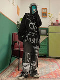 Hip Hop Jeans Woman Vintage Y2k Aesthetic Harajuku Print Denim Pants Women Korean Fashion Wide Leg Jean Trousers