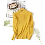 style turtleneck sweater women's unadorned slim solid color rib knit long sleeve bottoming Jumpers pullover female