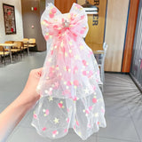 Girls Beautiful Chiffon Bow Print Flower Strawberry Hairpins Headband Kids Sweet Hair Decorate Clip Fashion Hair